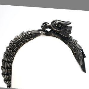 Jean Claude Dragon Gunmetal color linked heavy SS Bracelet NWT Biker-type